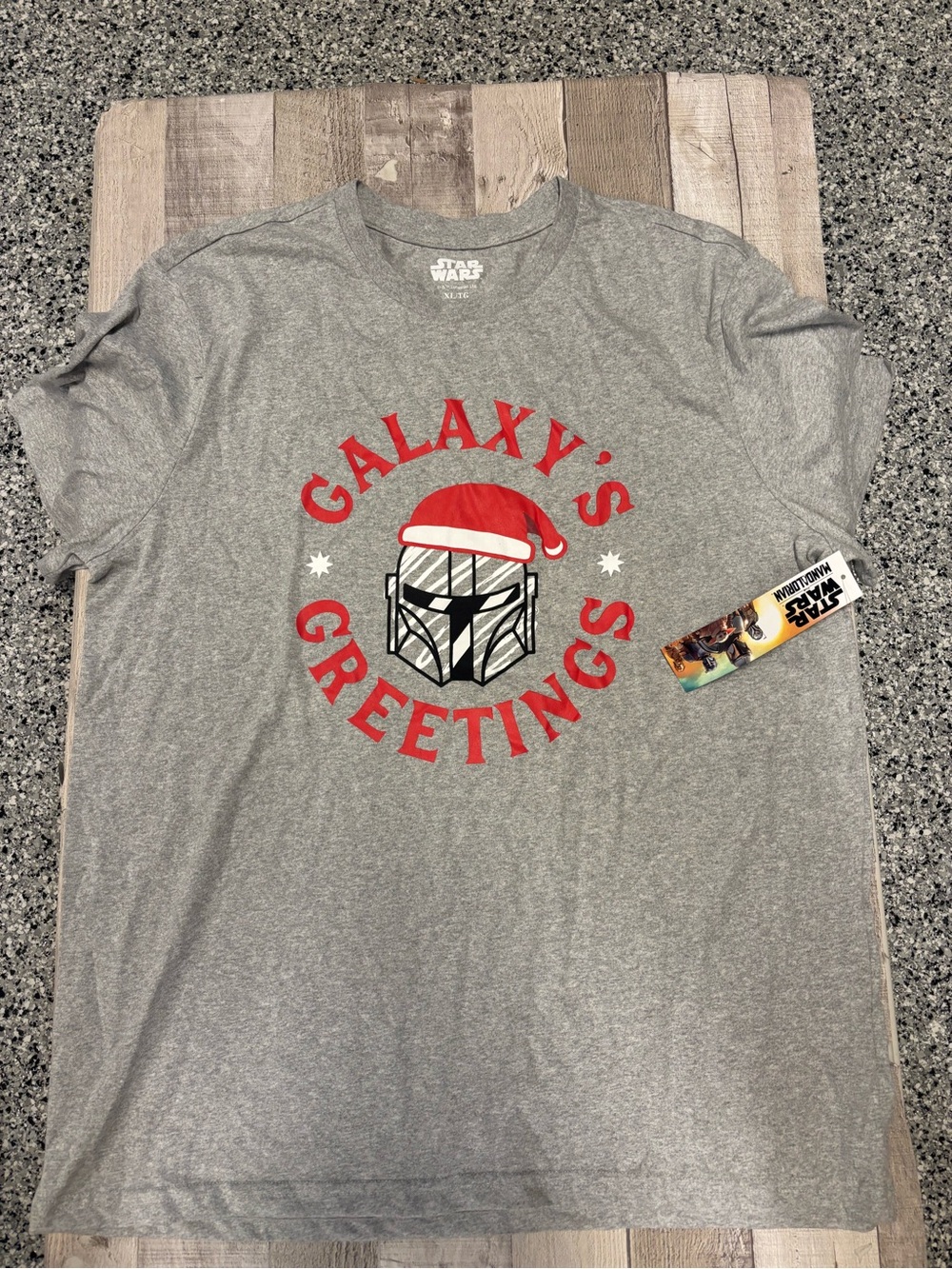 Star Wars "Galaxy's Greetings" Gray Holiday T‑Shirt